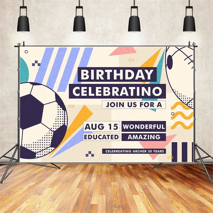 Birthday Backdrop Custom Artistic Football Themed Backdrop BRP2-101