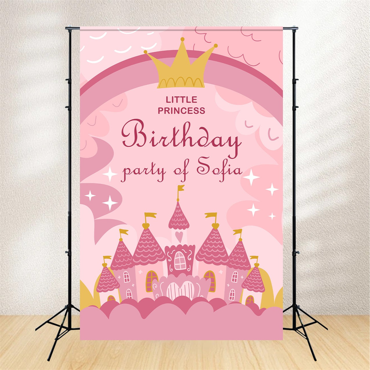 Custom Backdrop Birthday Pink Fairy Tale Castle Backdrop BRP2-120