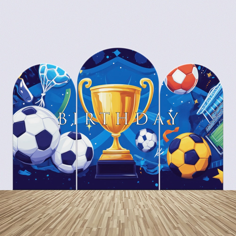 Custom Backdrops For Birthdays Cup Football Arch Backdrop Kit BRP2-125