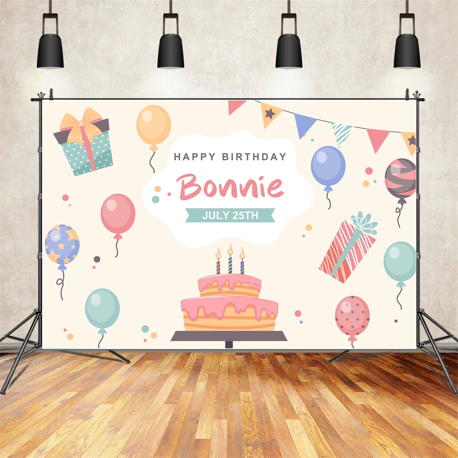 Custom Backdrop For Birthday Party Balloons Cake Gifts Backdrop BRP2-135