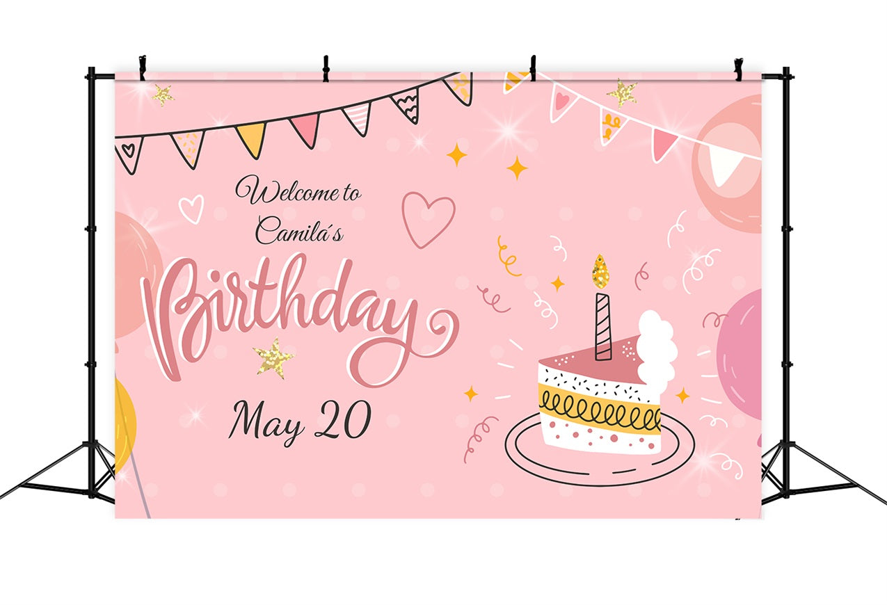 Custom Backdrop Birthday Sweet Cake Balloons Decorations Backdrop BRP2-140