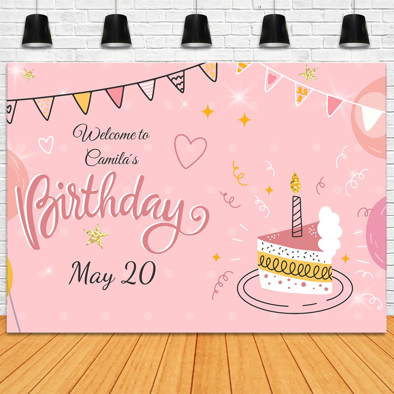 Custom Backdrop Birthday Sweet Cake Balloons Decorations Backdrop BRP2-140