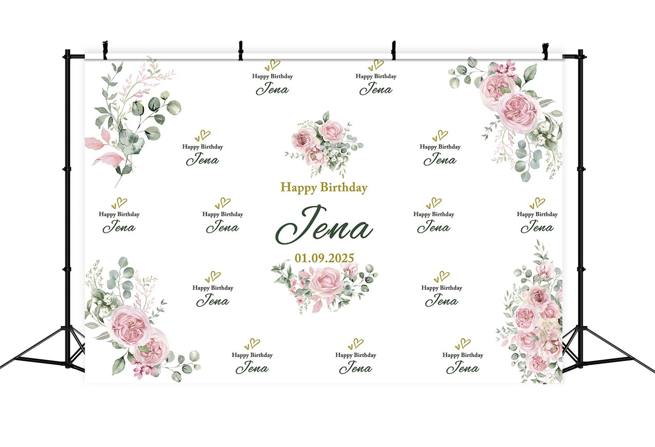 Customized Backdrop For Birthday Romantic Rose Garden Backdrop BRP2-148