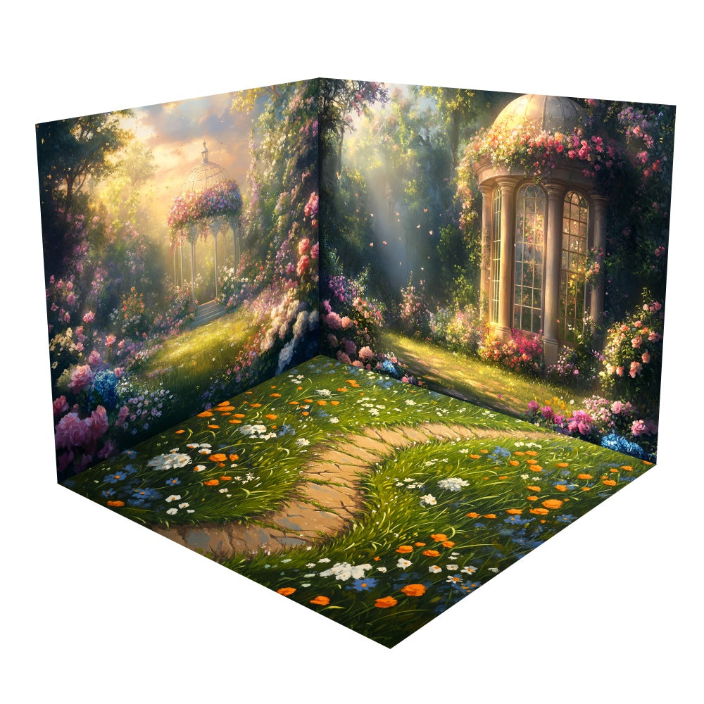 Romantic Sunlit Meadow Path Backdrop Room Set BRP2-15