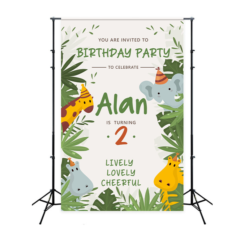 Birthday Backdrop Personalized 2nd Fun Jungle Adventure Backdrop BRP2-151