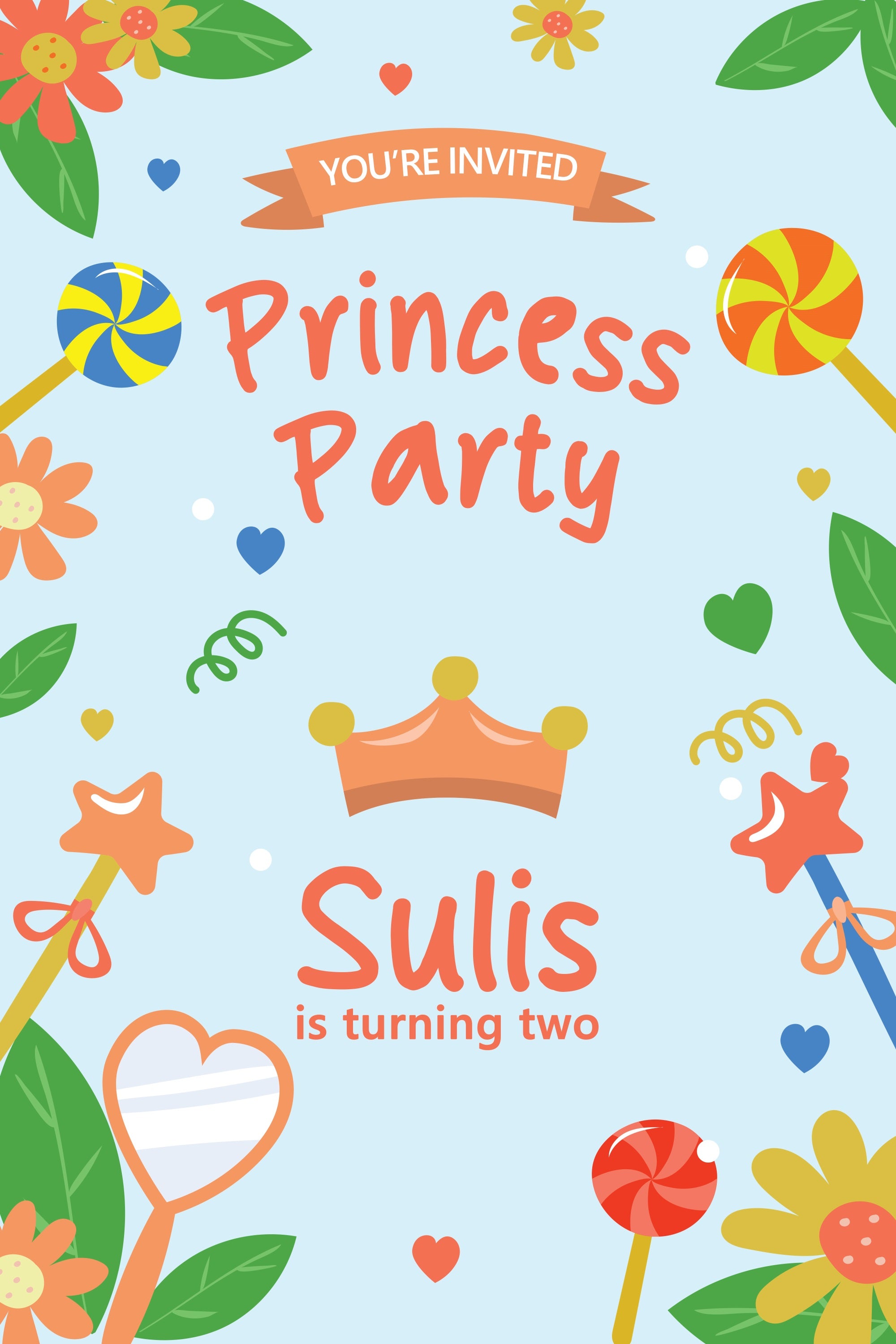 Customised Birthday Backdrop Princess Theme 2nd Celebration Backdrop BRP2-152