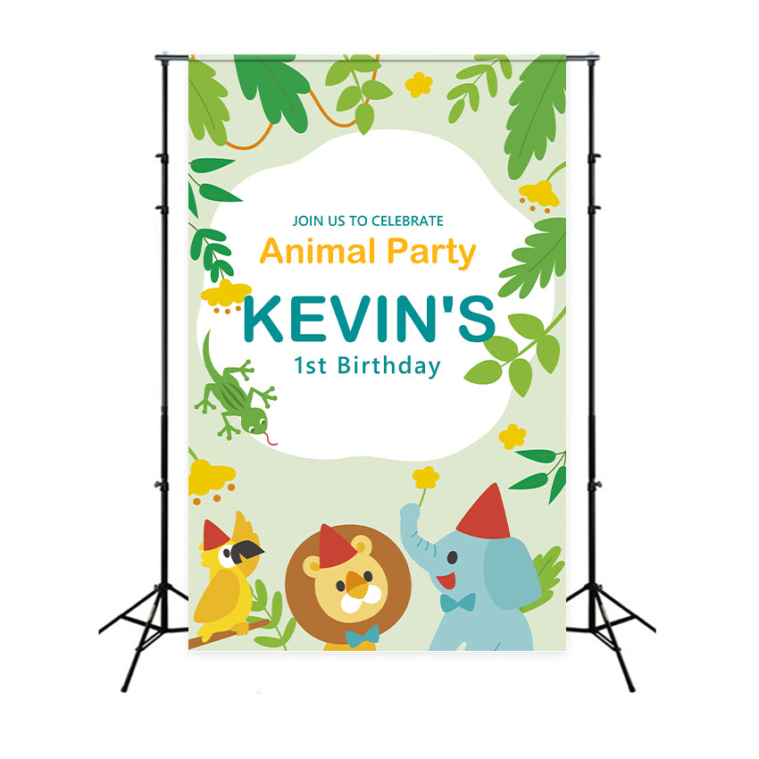 Personalised 1st Birthday Backdrop 1st Animal Celebration Backdrop BRP2-155