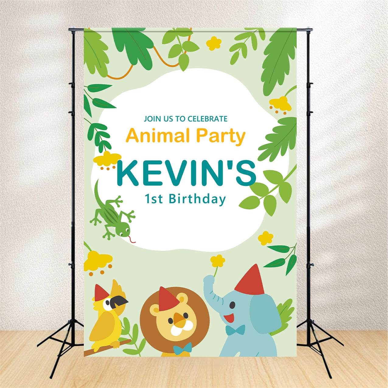 Personalised 1st Birthday Backdrop 1st Animal Celebration Backdrop BRP2-155