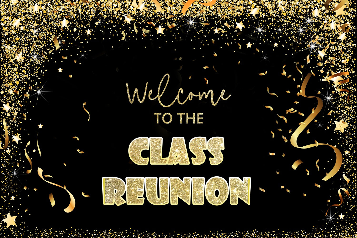 Class Reunion Backdrop Ideas Glamorous Night Golden Custom Backdrop BRP2-156