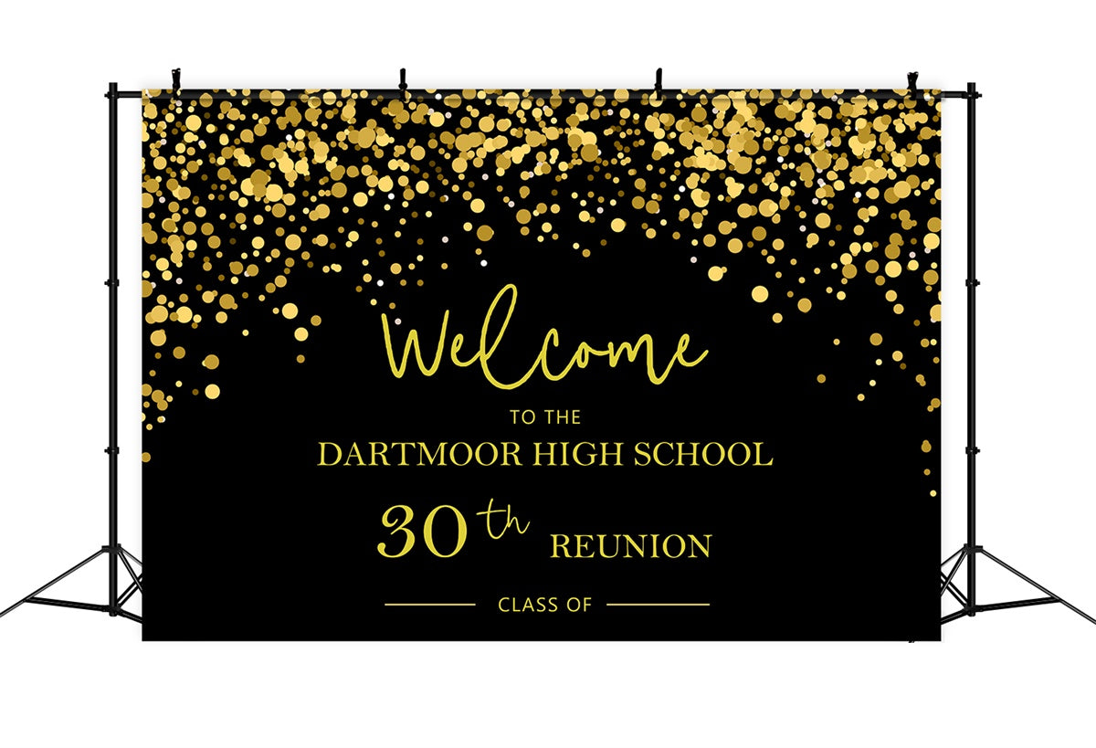 30th Class Reunion Backdrop Sparkling Golden Custom Backdrop BRP2-157