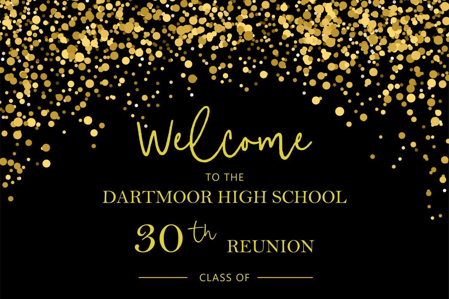 30th Class Reunion Backdrop Sparkling Golden Custom Backdrop BRP2-157