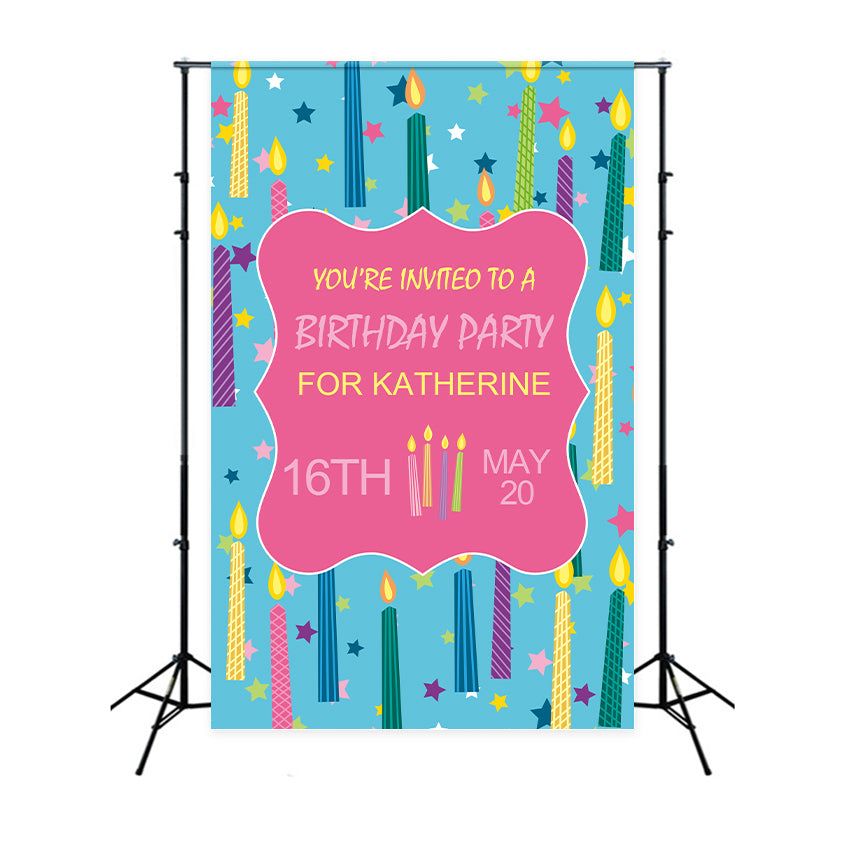 Personalized Backdrop Birthday Starry Candle Theme Backdrop BRP2-163