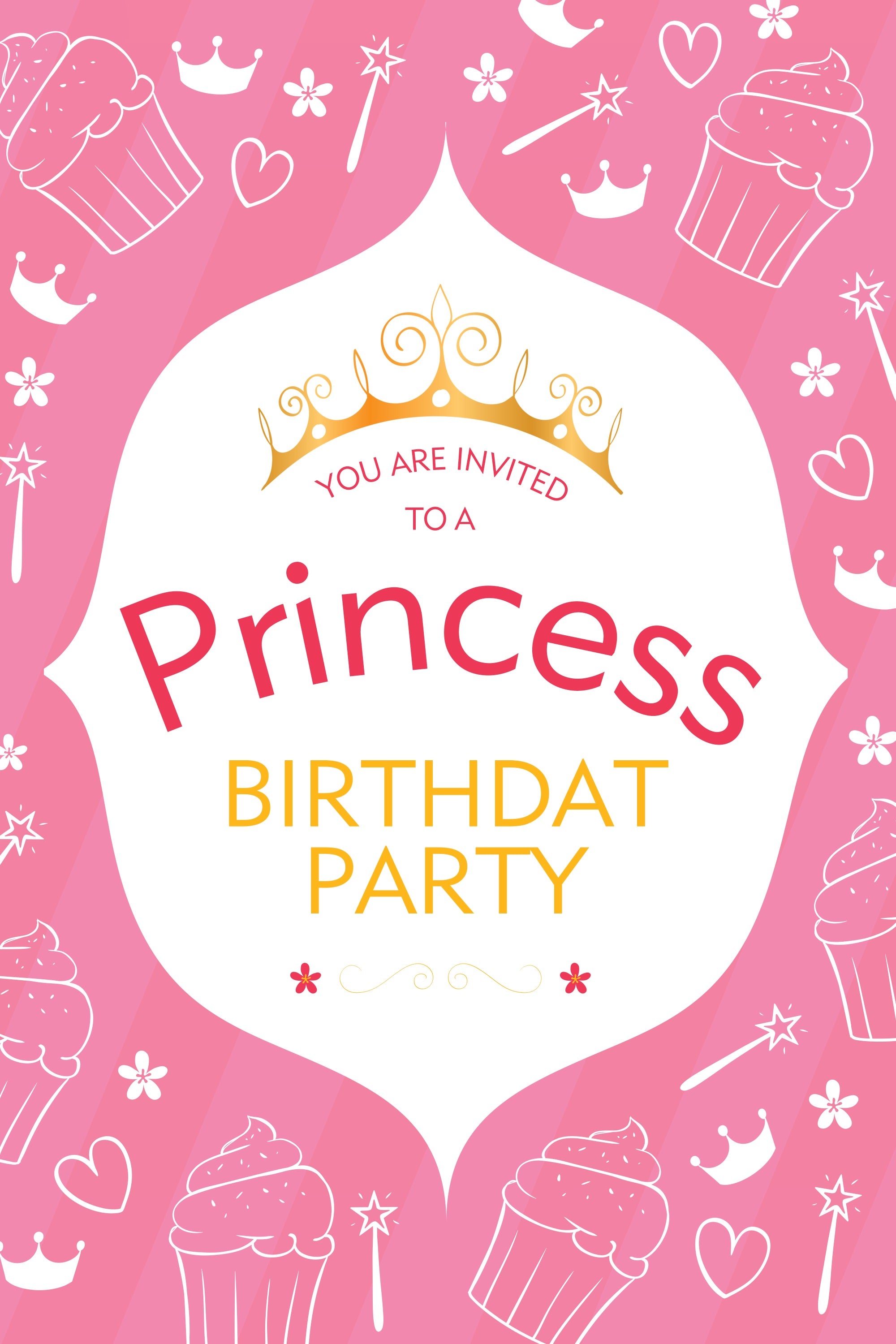 Custom Backdrops For Birthdays Pink Princess Crown Backdrop BRP2-165