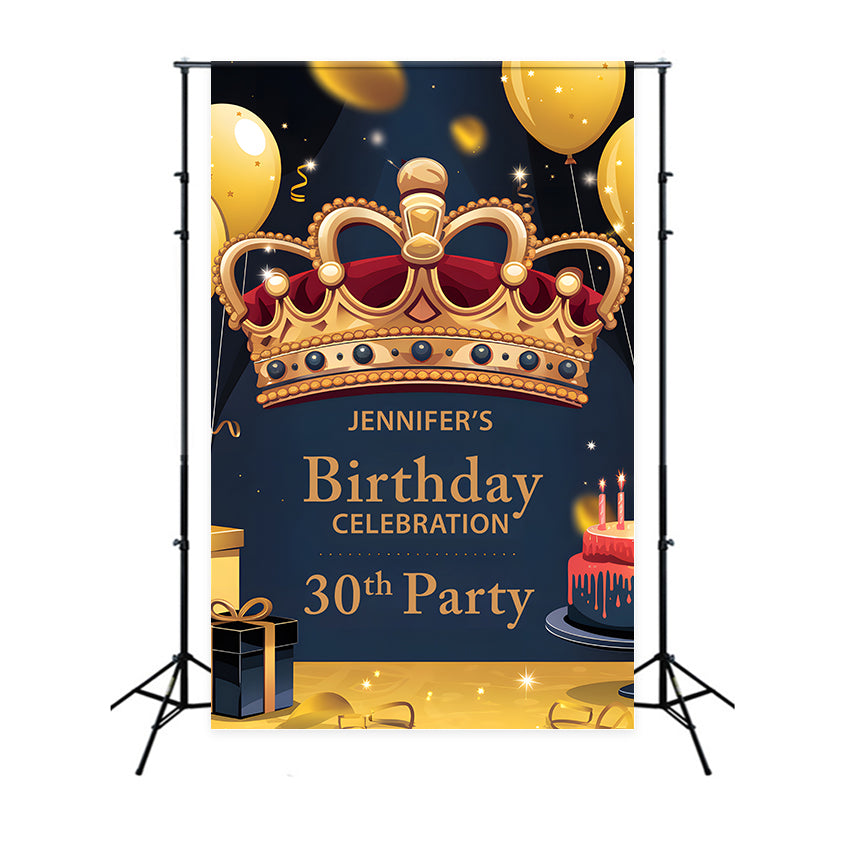 Custom Backdrop For Birthday Party Crown 30th Balloon Backdrop BRP2-171