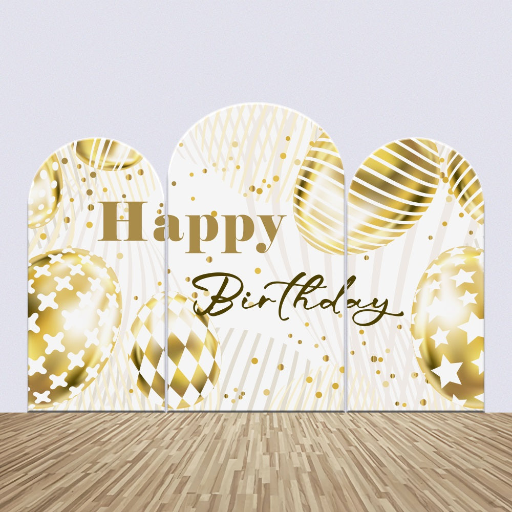 Custom Birthday Party Backdrop Golden Balloons Arch Backdrop Kit BRP2-174