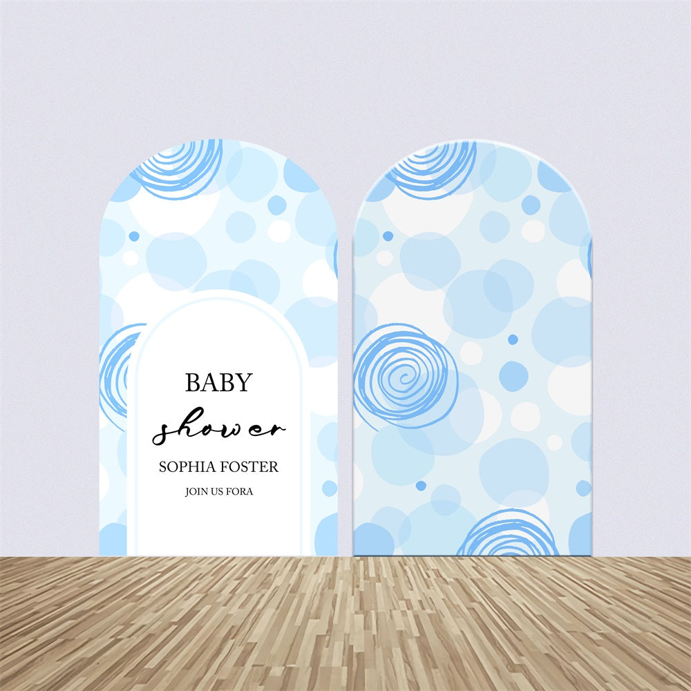 Customized Baby Shower Backdrop Modern Minimalist Blue Backdrop Kit BRP2-189