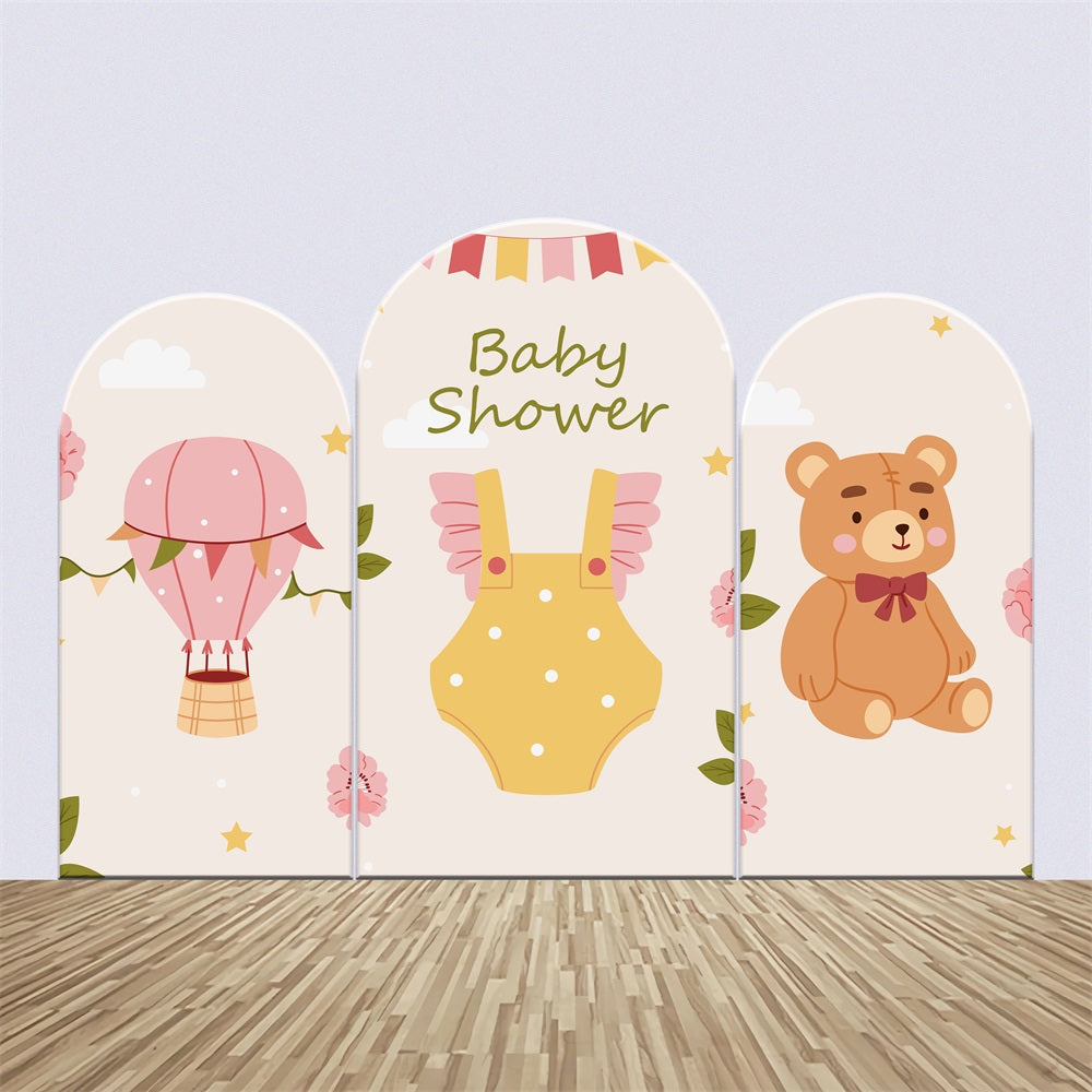 Custom Baby Shower Backdrop Balloon Teddy Bear Arch Backdrop Kit BRP2-197