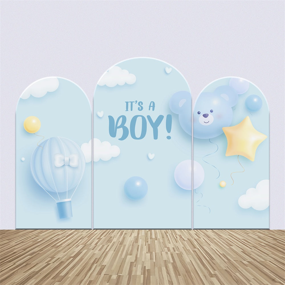 Baby Shower Custom Backdrop Dreamy Blue Balloon Arch Backdrop Kit BRP2-199