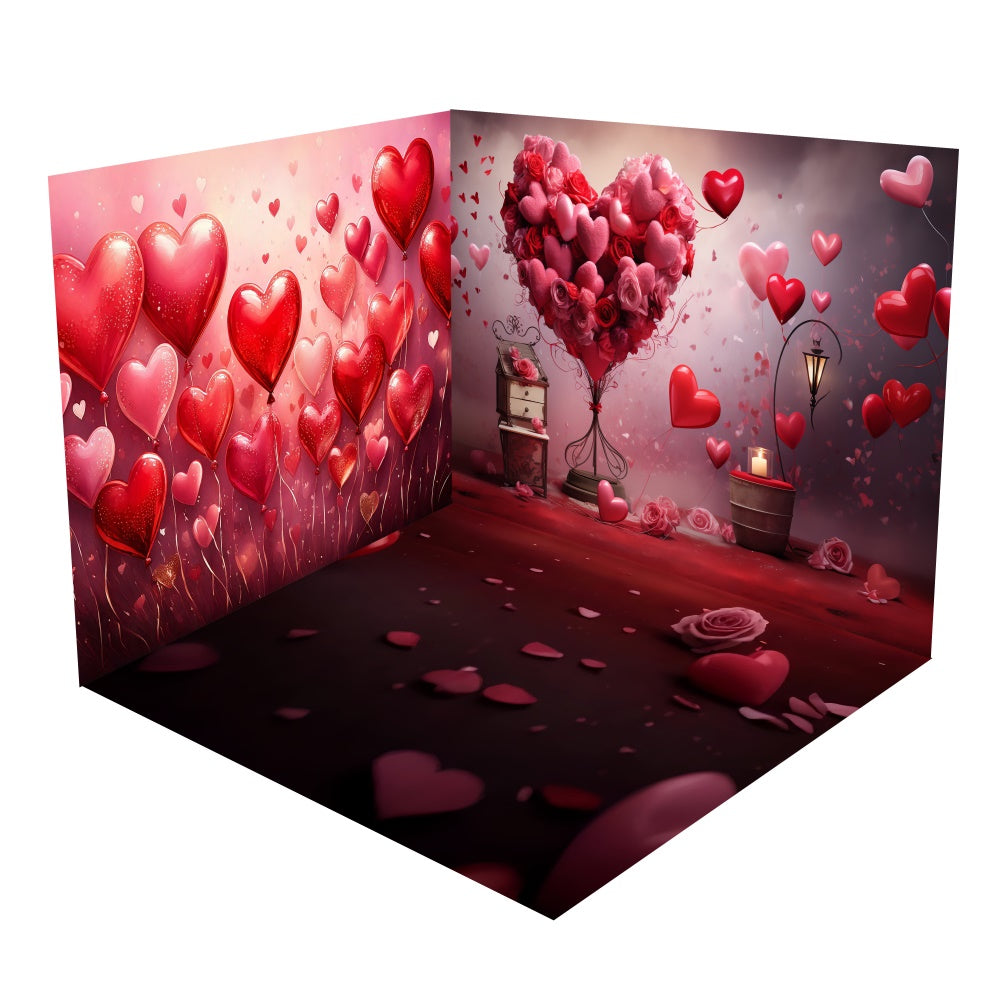 Valentine's Rose Heart Balloon Backdrop Room Set BRP2-2