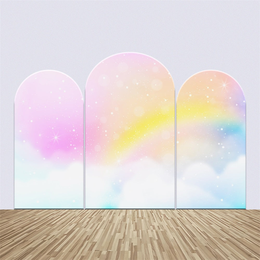 Customized Baby Shower Backdrop Pastel Cloud Stars Arch Backdrop Kit BRP2-207