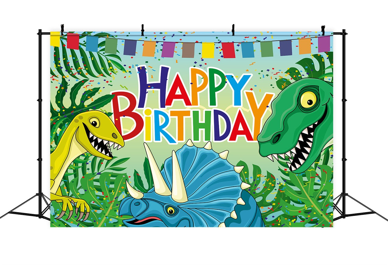 Personalized Birthday Backdrops Jurassic Dino Celebration Backdrop BRP2-208