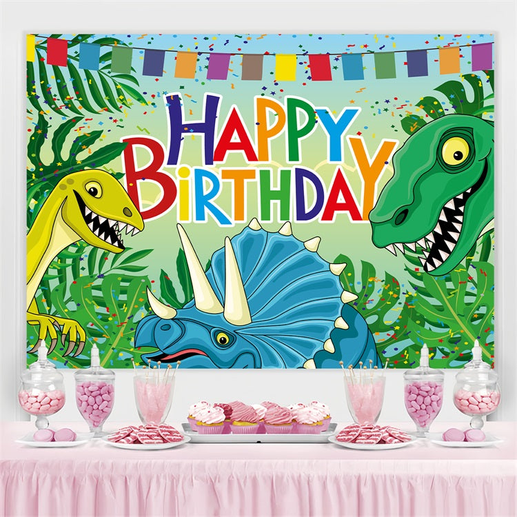 Personalized Birthday Backdrops Jurassic Dino Celebration Backdrop BRP2-208