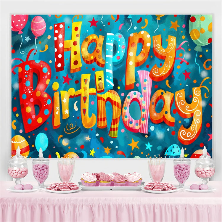 Custom Birthday Backdrops Festive Balloons Celebration Backdrop BRP2-209