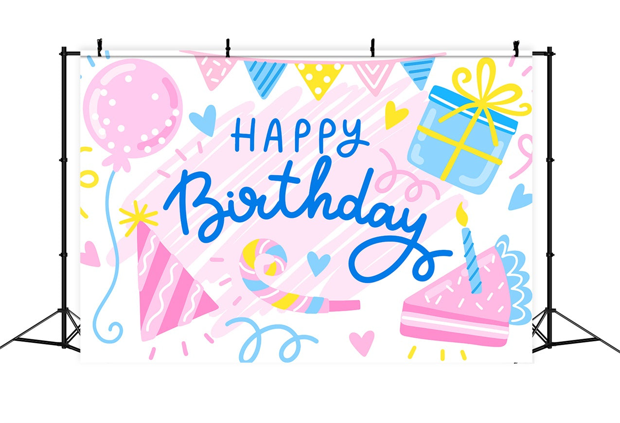 Personalized Backdrop For Birthday Sweet Cheerful Celebration Backdrop BRP2-213