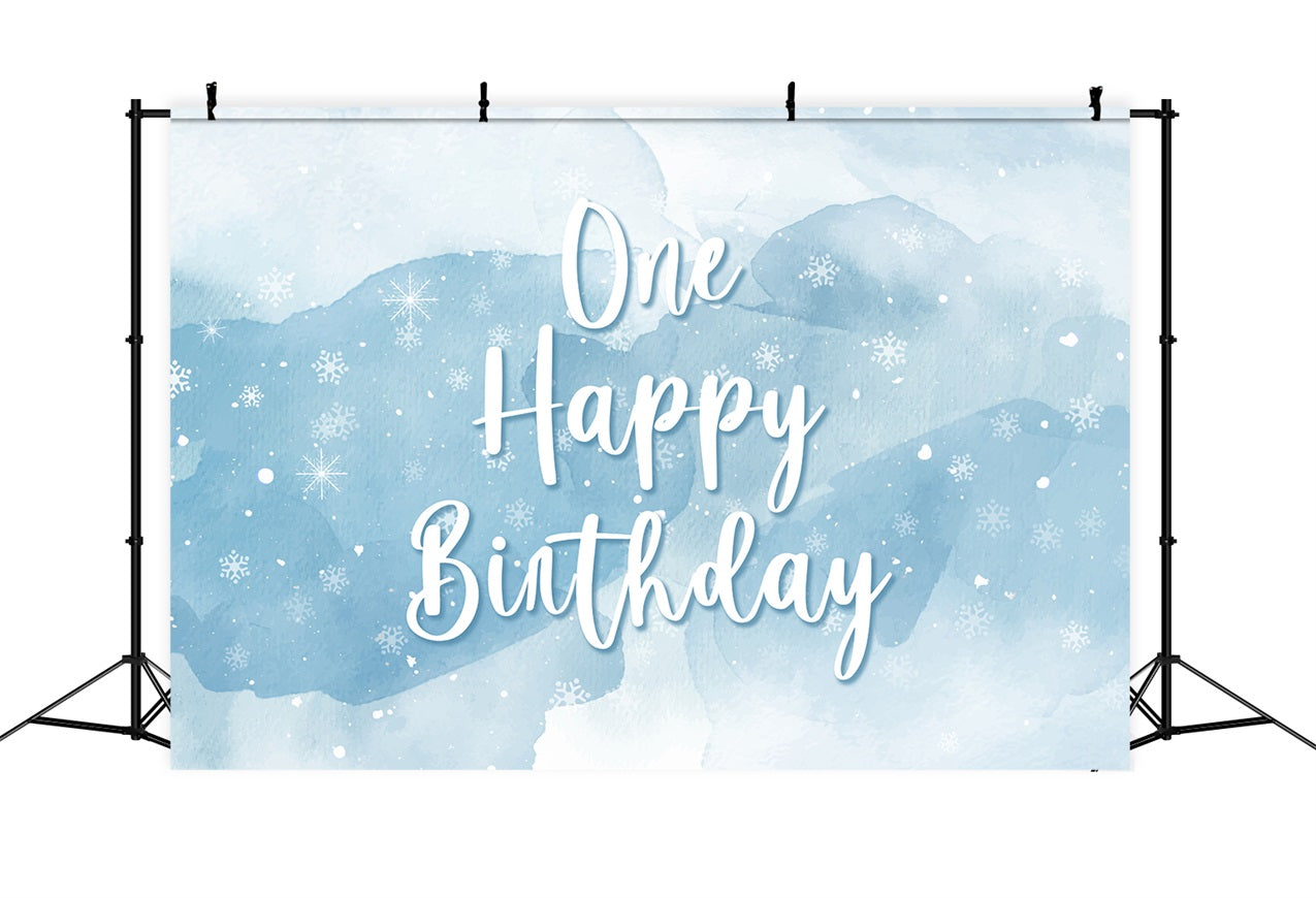 Personalised Birthday Backdrop 1st Frozen Snowy Celebration Backdrop BRP2-214