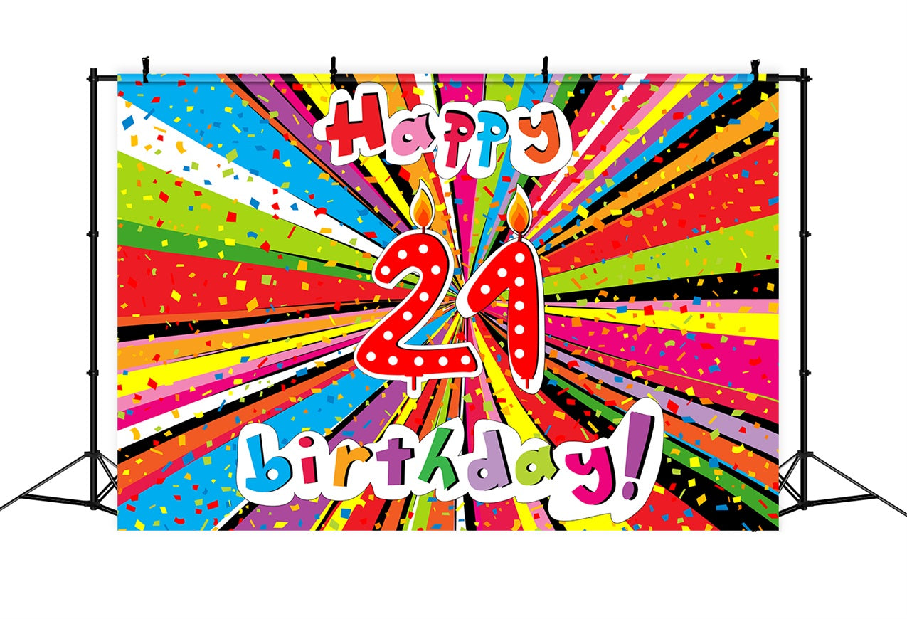 Personalised 21st Birthday Backdrop Confetti Explosion Party Backdrop BRP2-221