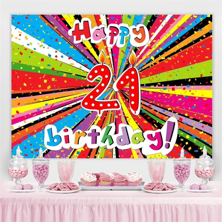 Personalised 21st Birthday Backdrop Confetti Explosion Party Backdrop BRP2-221