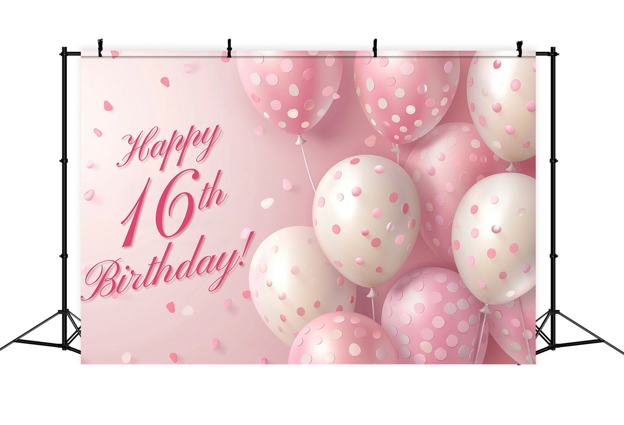 Custom Backdrops For Birthdays Pink Balloon 16th Backdrop BRP2-230