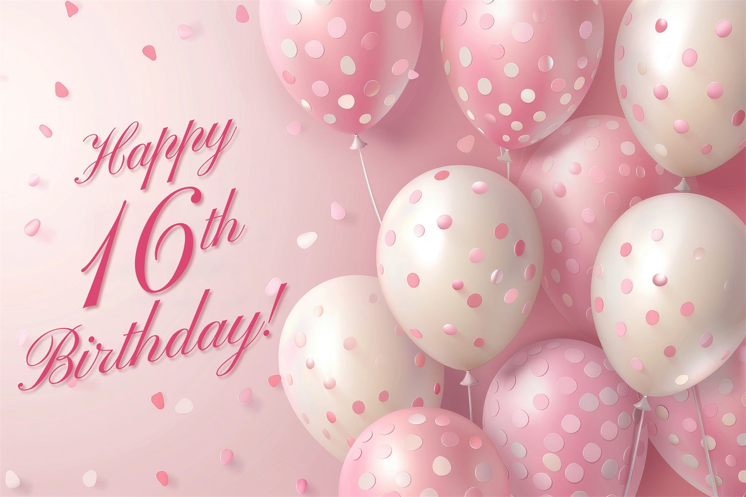 Custom Backdrops For Birthdays Pink Balloon 16th Backdrop BRP2-230