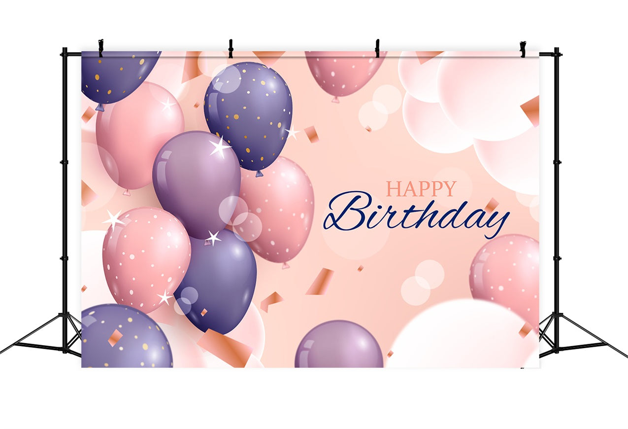 Custom Happy Birthday Backdrop Floating Balloon Sparkles Backdrop BRP2-236