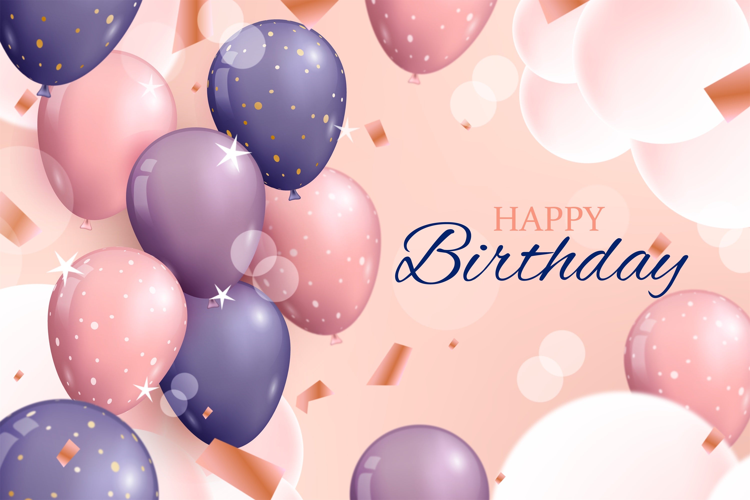 Custom Happy Birthday Backdrop Floating Balloon Sparkles Backdrop BRP2-236