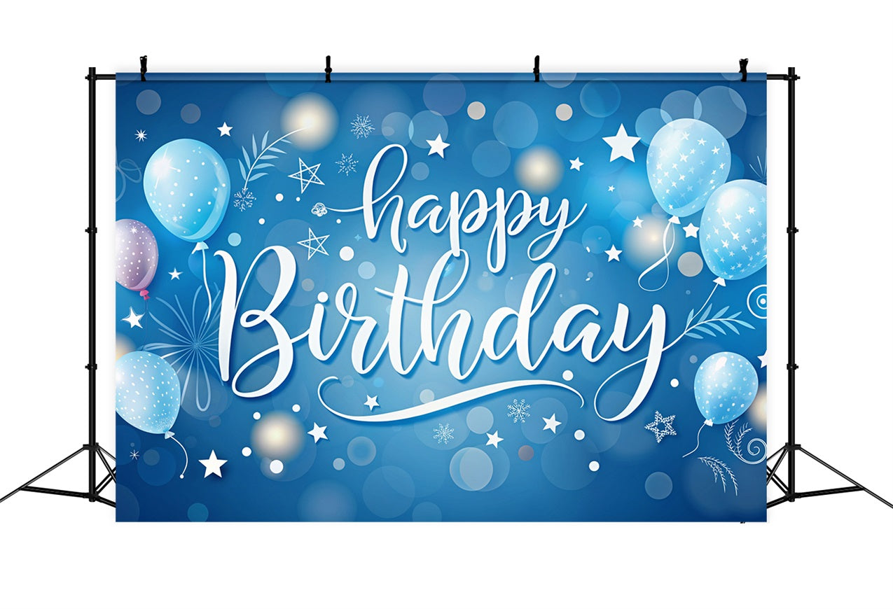 Personalized Backdrop Birthday Starlight Blue Balloon Backdrop BRP2-240