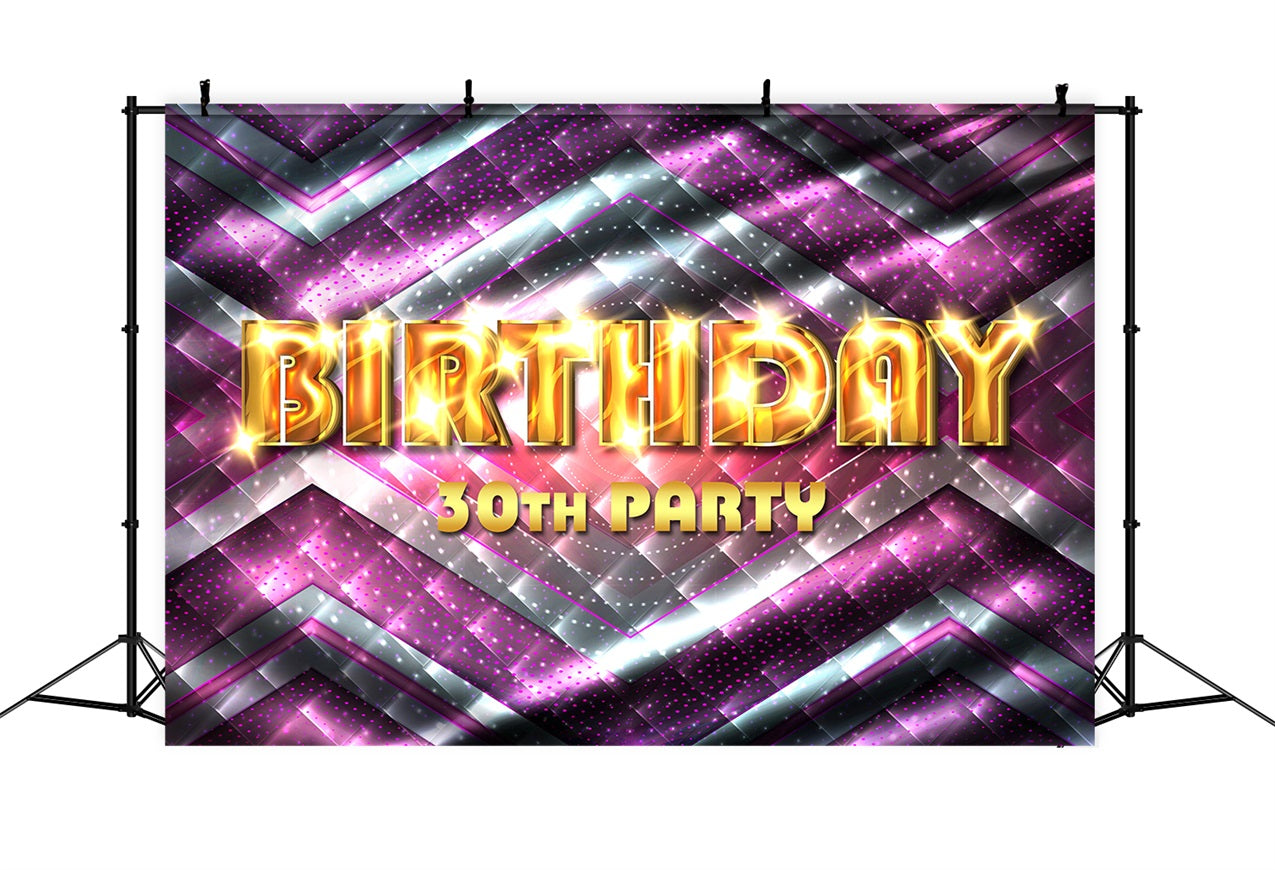 Custom Backdrops For Birthdays Glowing 30th Celebration Backdrop BRP2-246