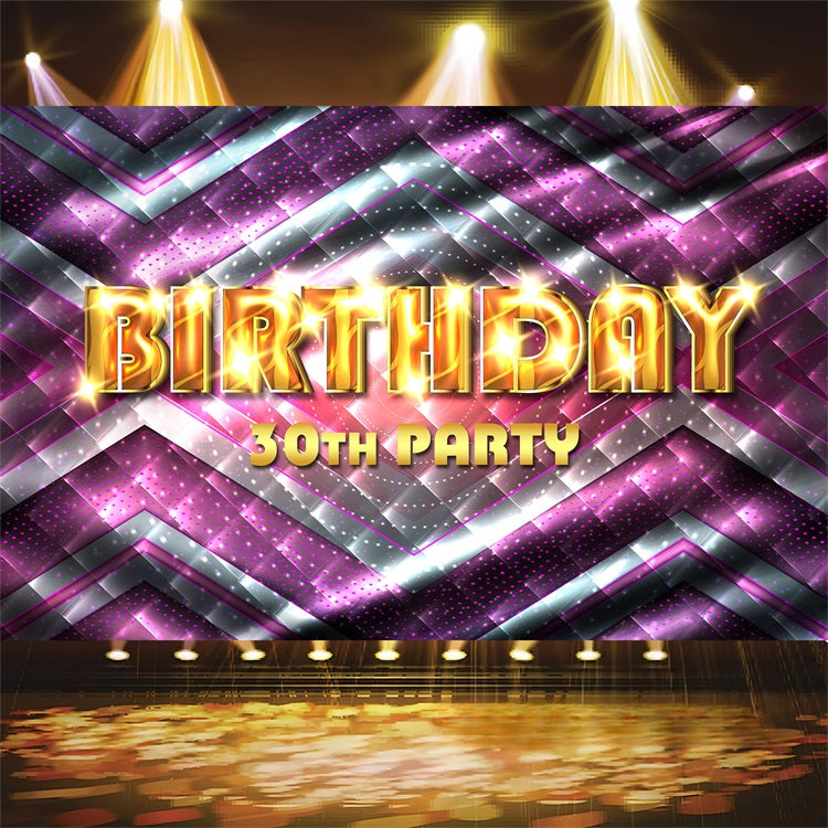 Custom Backdrops For Birthdays Glowing 30th Celebration Backdrop BRP2-246