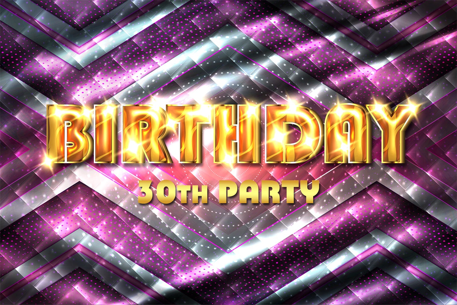 Custom Backdrops For Birthdays Glowing 30th Celebration Backdrop BRP2-246