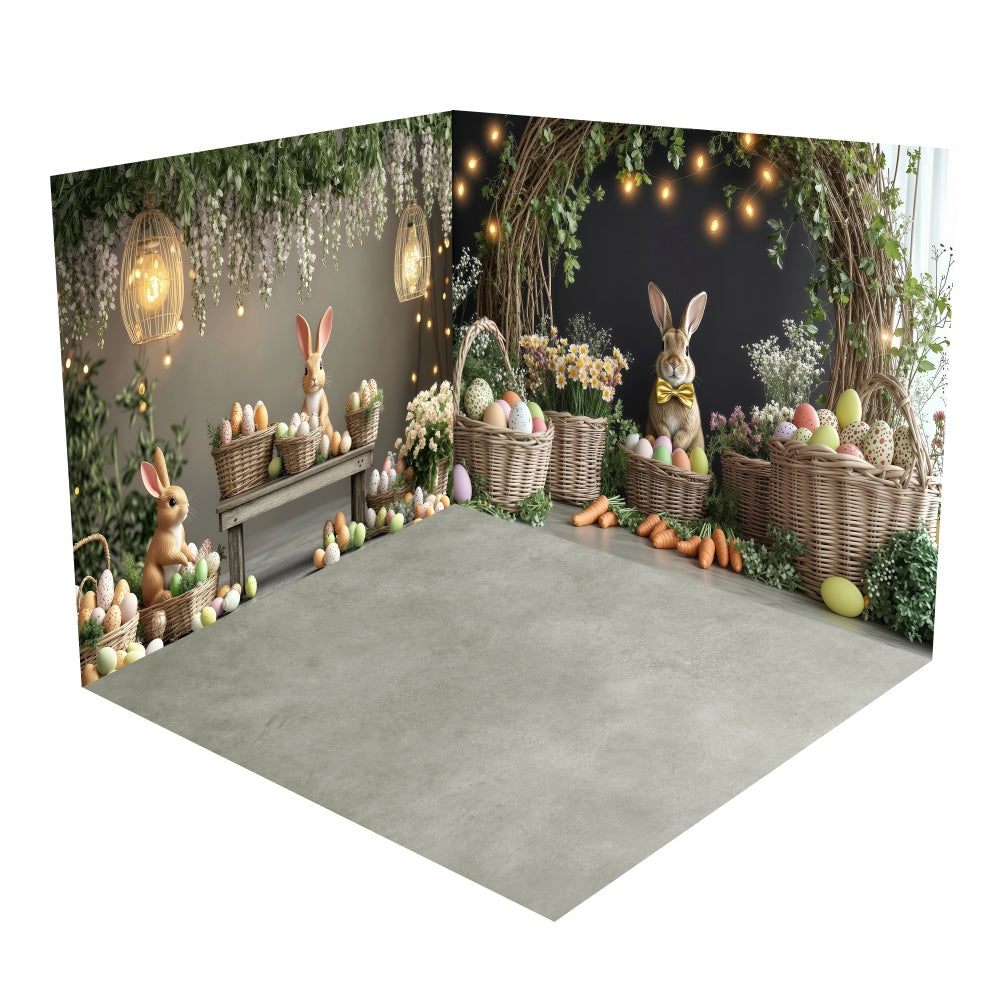 Rustic Carrot Easter Bunny Backdrop Room Set BRP2-29