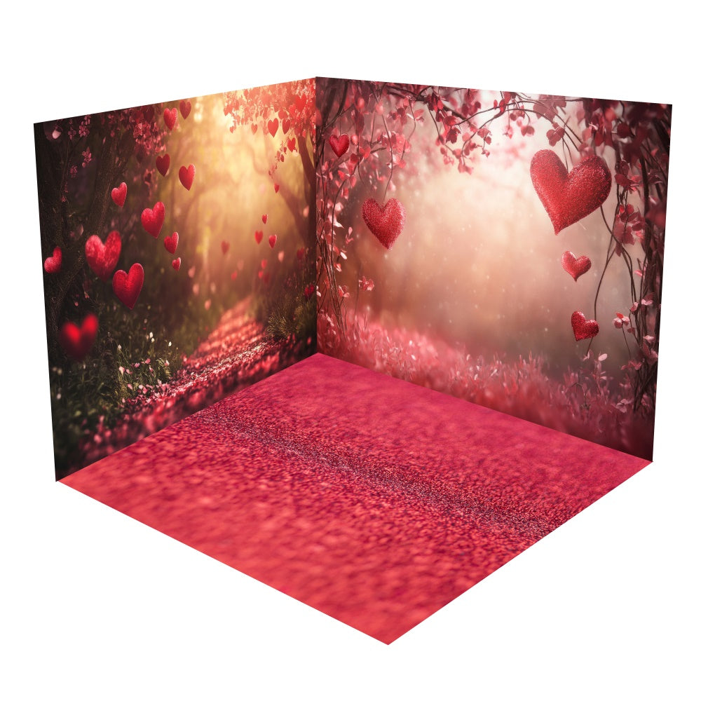 Dreamy Love Trail Valentine’s Glow Backdrop Room Set BRP2-3