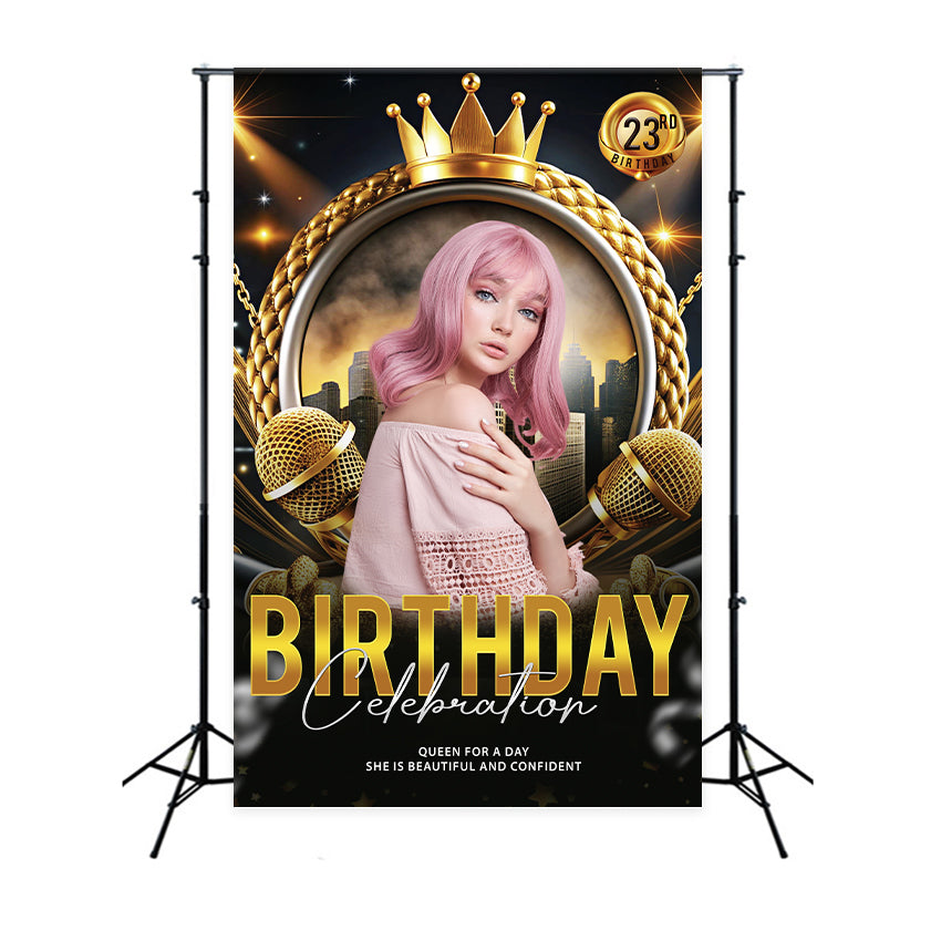 Customized Birthday Backdrop 23rd Crown Royal Celebration Backdrop BRP2-49