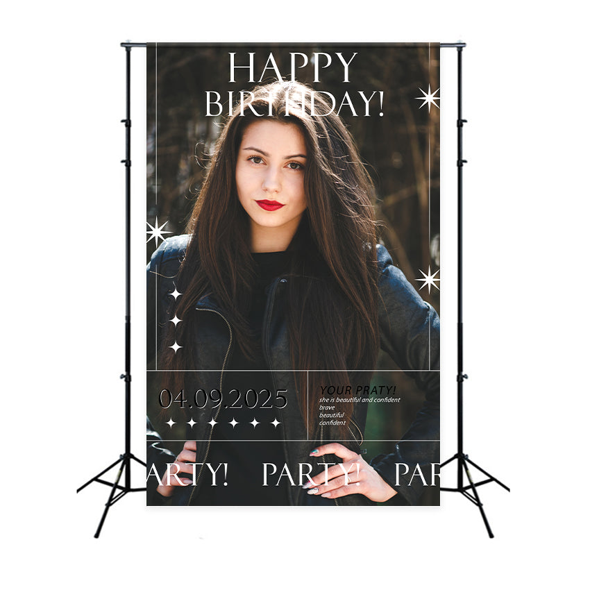 Custom Backdrop For Birthday Party Bold Confident Black Backdrop BRP2-54