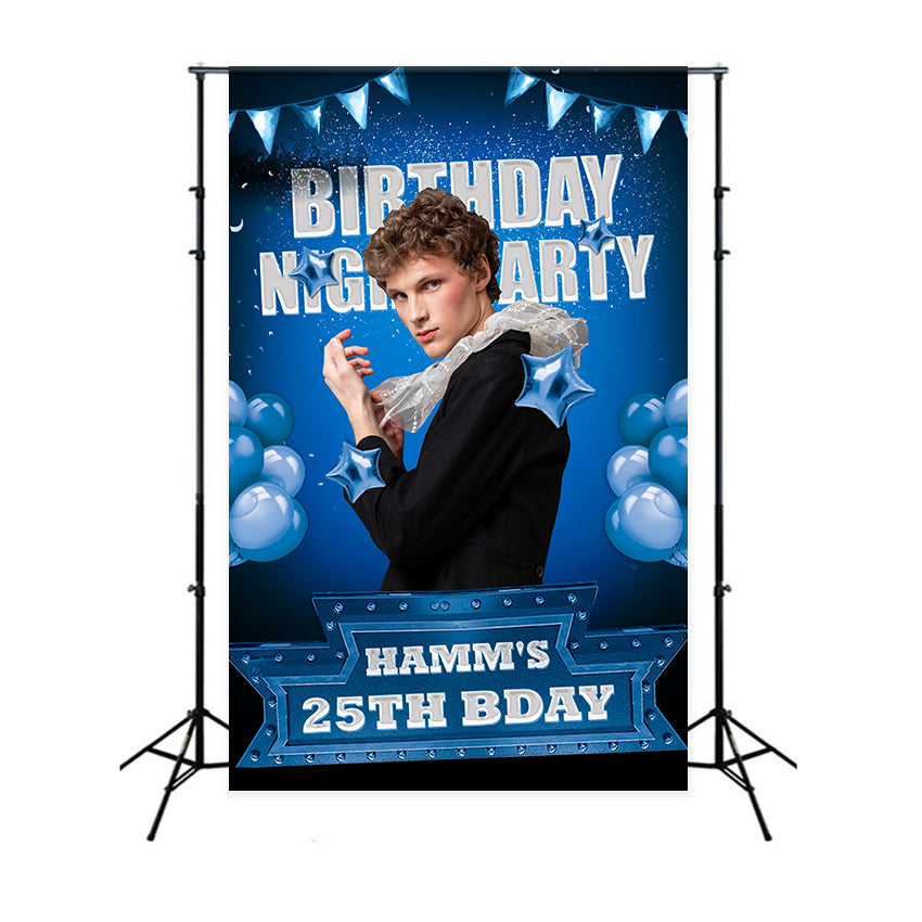 Personalised Backdrop For Birthday 25th Blue Balloon Backdrop BRP2-60