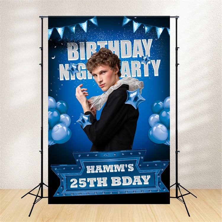 Personalised Backdrop For Birthday 25th Blue Balloon Backdrop BRP2-60