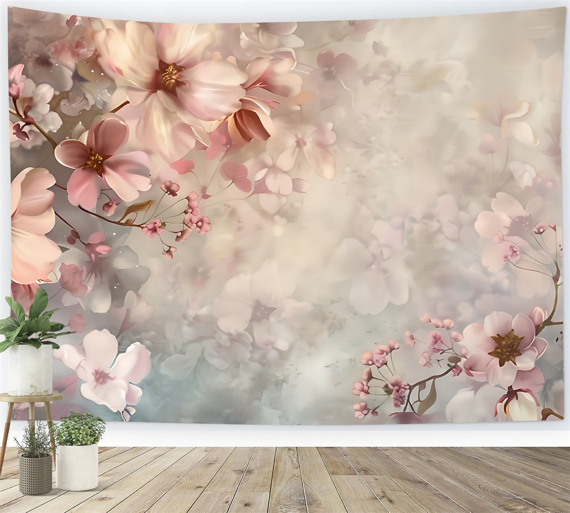 Floral Photography Backdrop Soft Blossom Mist Floral Backdrop BRP2-63