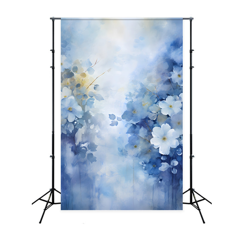 Floral Backdrops Photography Tranquil Blue Blossom Mist Backdrop BRP2-67