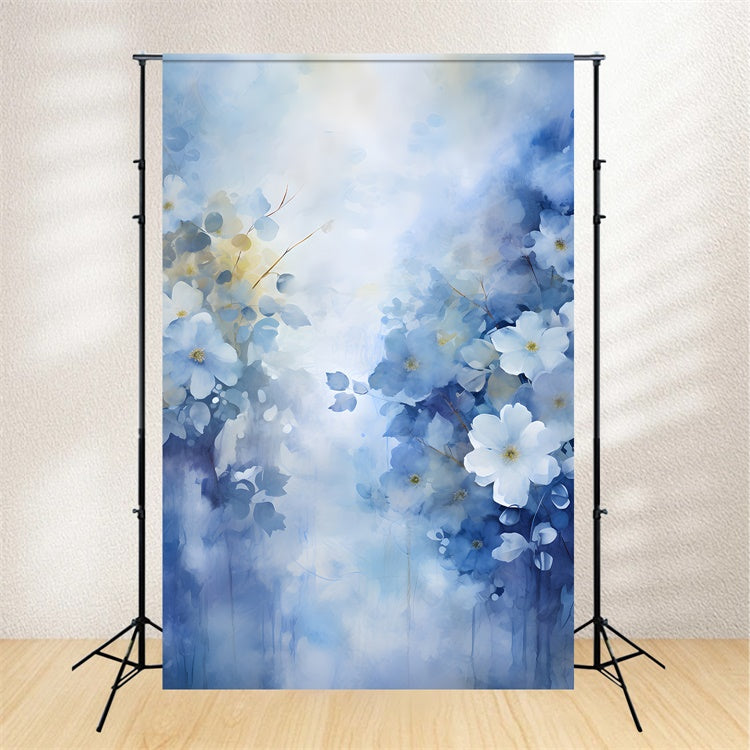 Floral Backdrops Photography Tranquil Blue Blossom Mist Backdrop BRP2-67