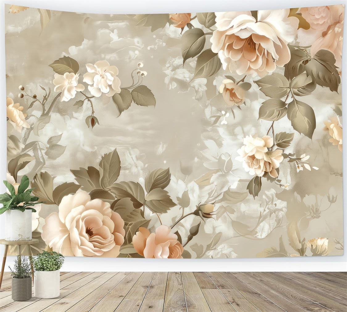 Floral Photography Backdrops Soft Vintage Rose Romantic Backdrop BRP2-73