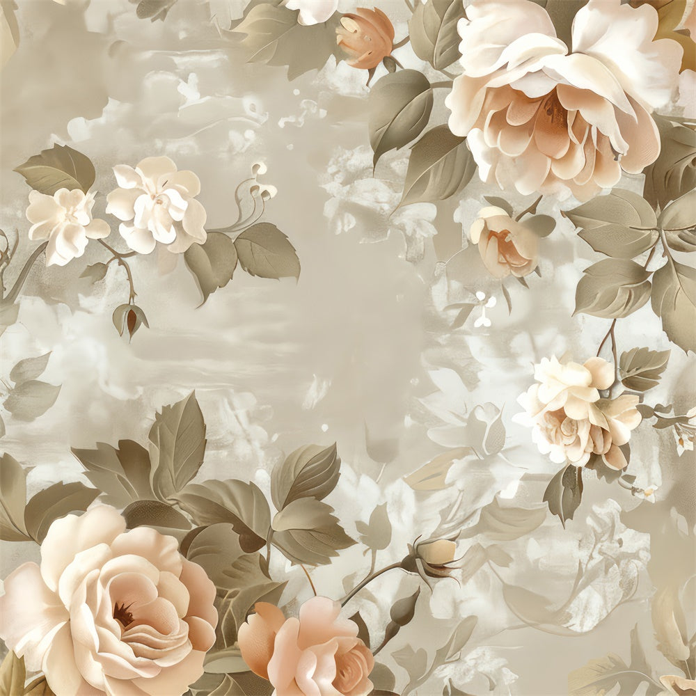 Floral Photography Backdrops Soft Vintage Rose Romantic Backdrop BRP2-73